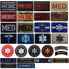外贸货源MEDIC医疗急救臂章刺绣反光面料魔术贴EMT救援标志补丁