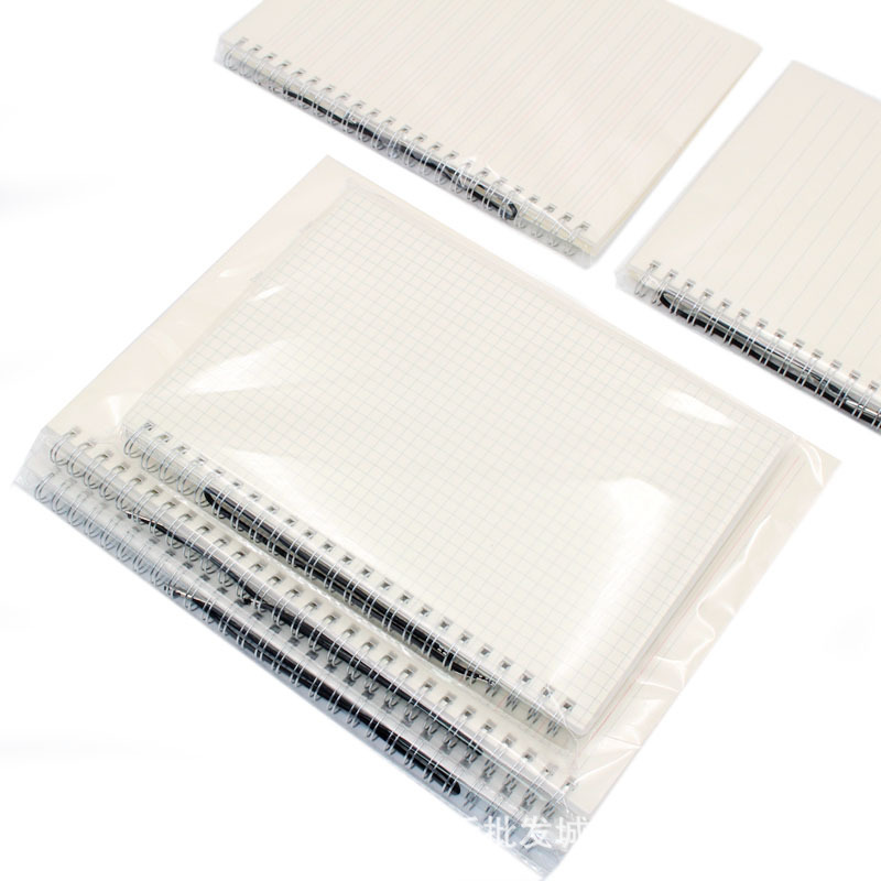 绑带线圈本a5 b5手帐本网格英语横线笔记本侧翻pp磨砂本加厚80张