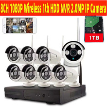 无线监控系统  监控套装 HDD NVR 2.0MP IP Camera Wifi Security