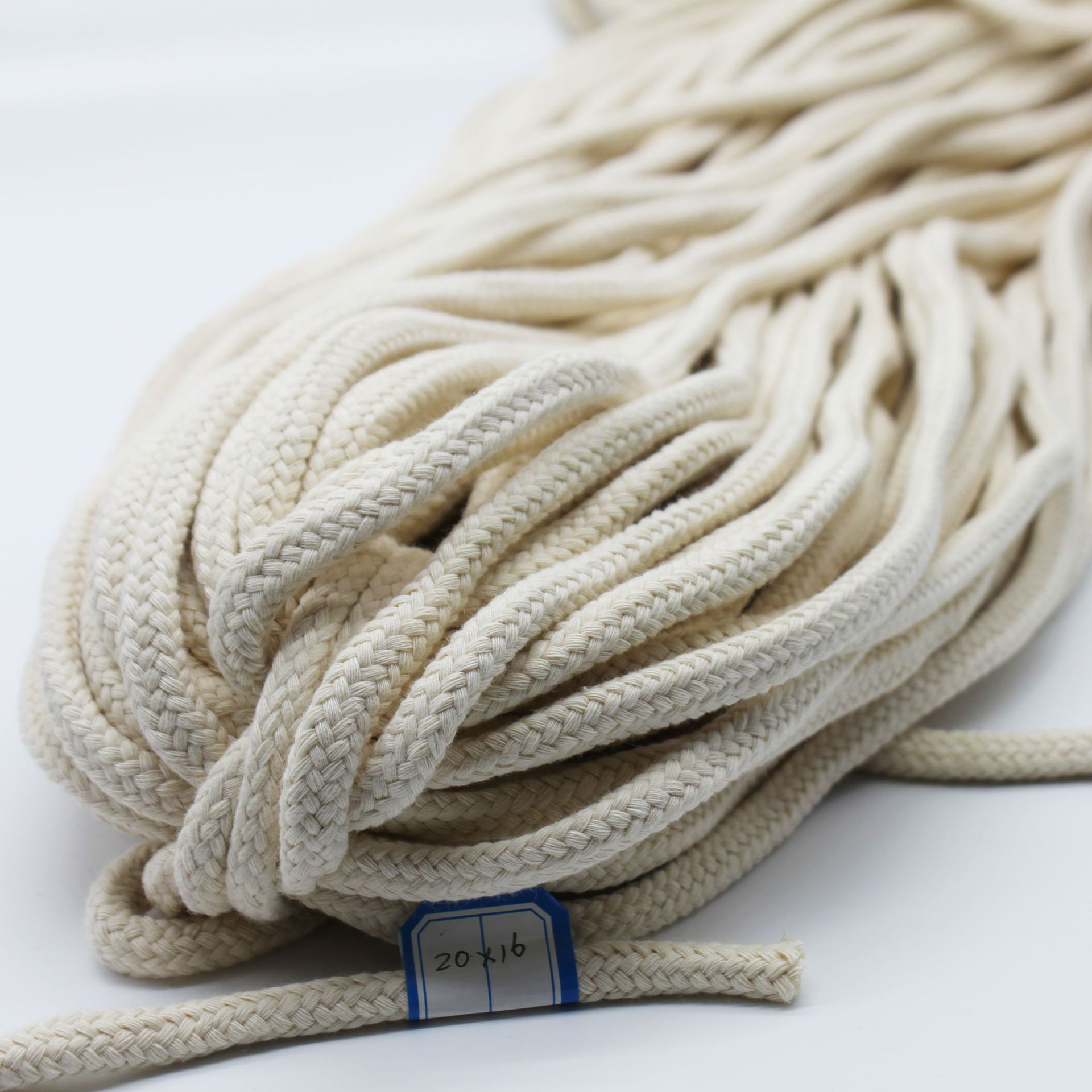 八股编织空心圆棉绳 帽绳 礼品袋绳 服装辅料绳本白色棉绳捆绑绳