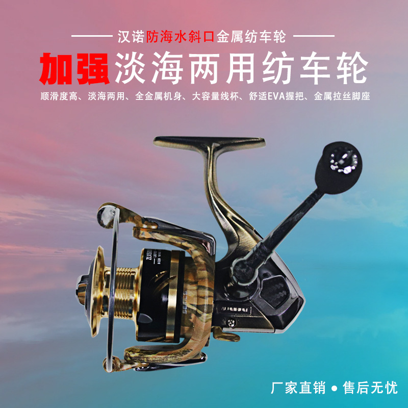 汉诺跨境13轴全金属防海水纺车轮海钓渔轮路亚远投轮鱼线轮批发