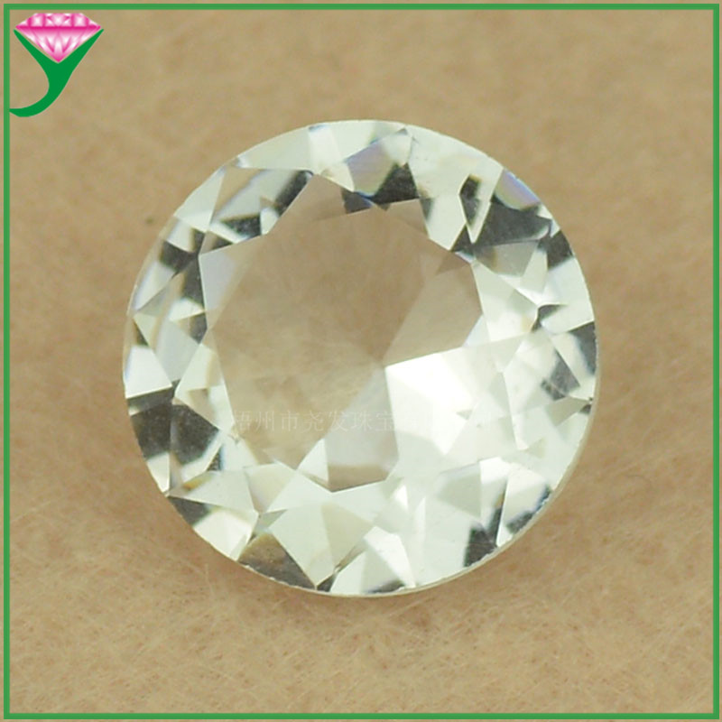 批发通透明白色圆形人造玻璃宝石 装饰镶嵌配件玻璃尖底圆钻裸石