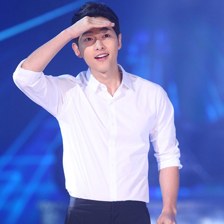 快乐大本营宋仲基同款衬衫衬衣2020春夏季男士休闲白色长袖