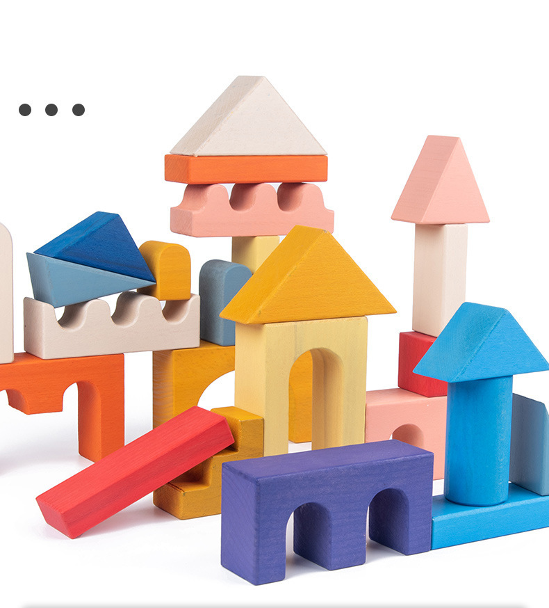 儿童玩具早教彩虹积木12色拱形积木幼儿园益智早教叠叠高趣味玩具