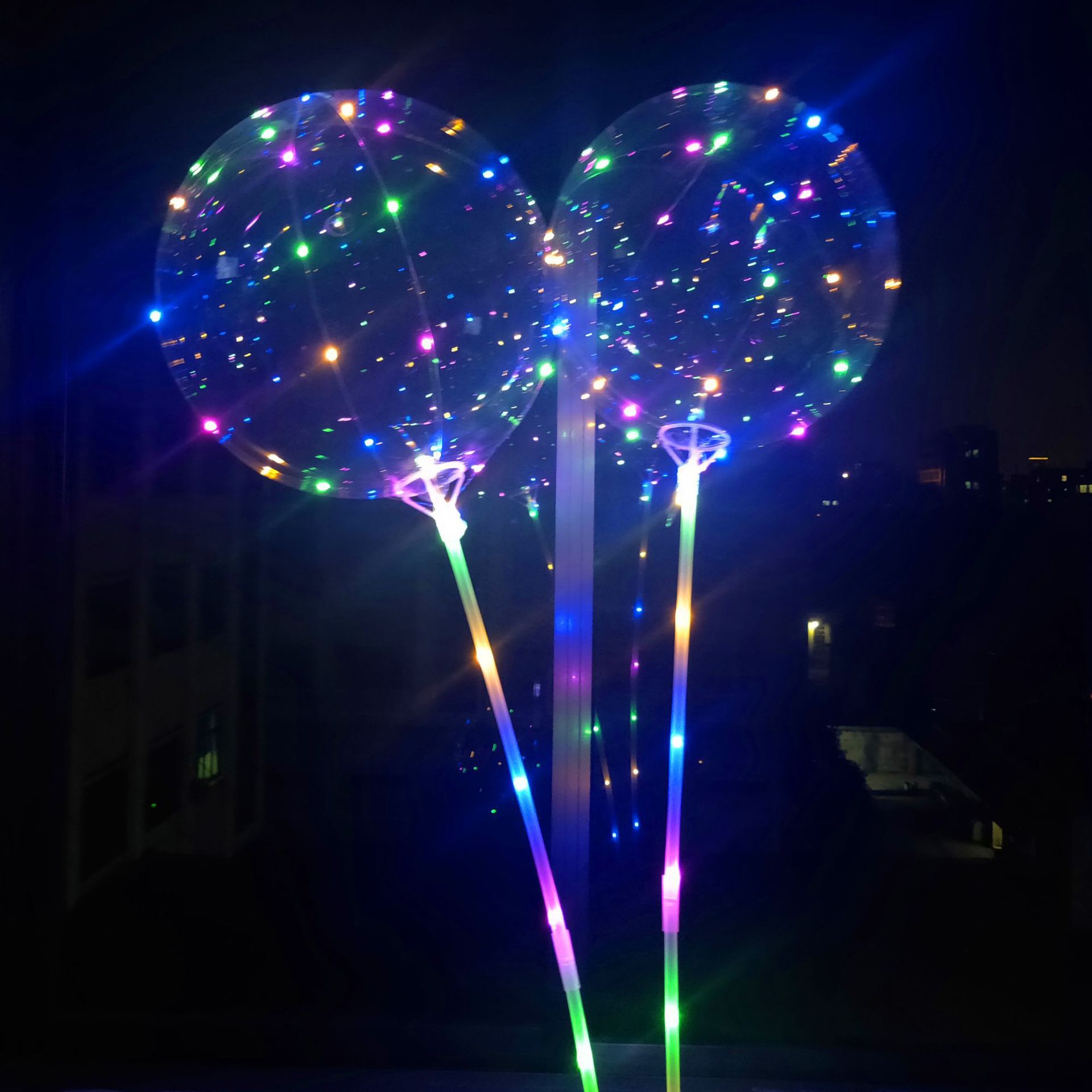 特价爆款网红气球20寸圆形波波球 发光气球手提闪光led发光球厂家