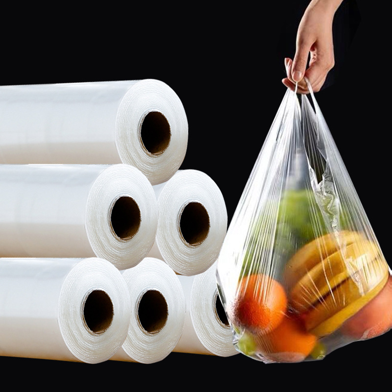 加厚食品用保鲜袋厨房一次性食物手撕袋家用背心式连卷食品方便袋