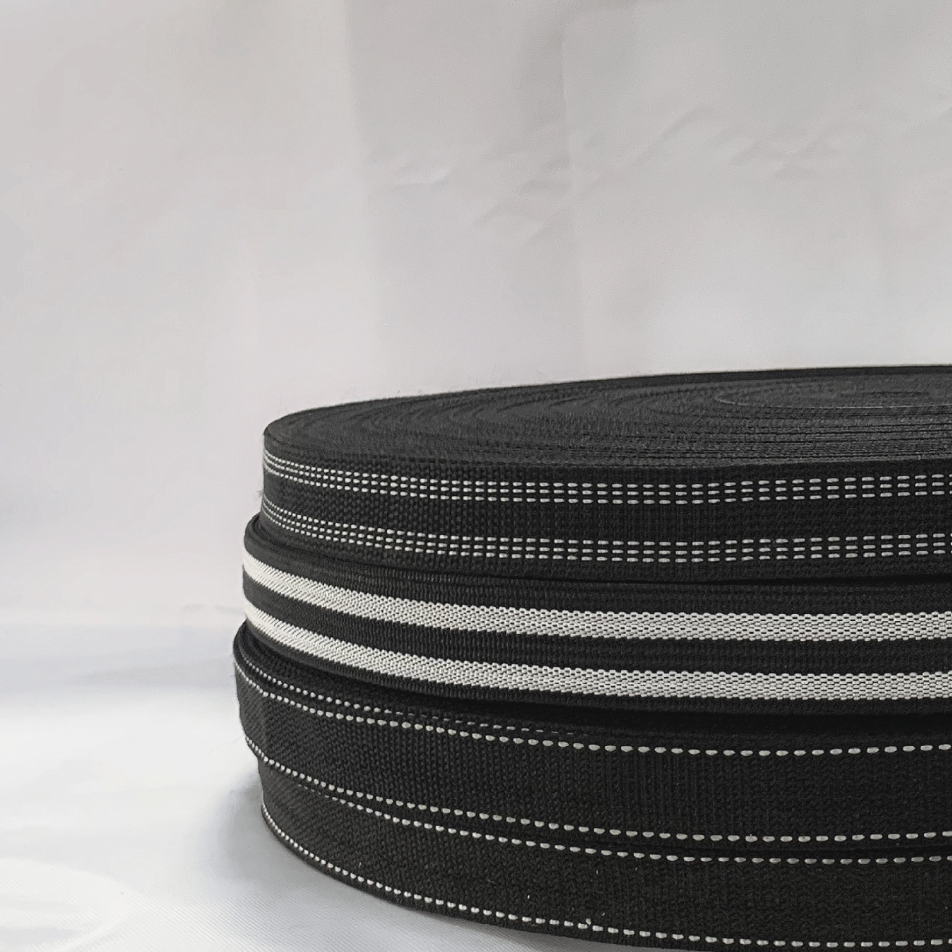 现货跳线罗纹黑白圆点亮丝束口挂绳大卷纹路丝带家居家纺织带直销