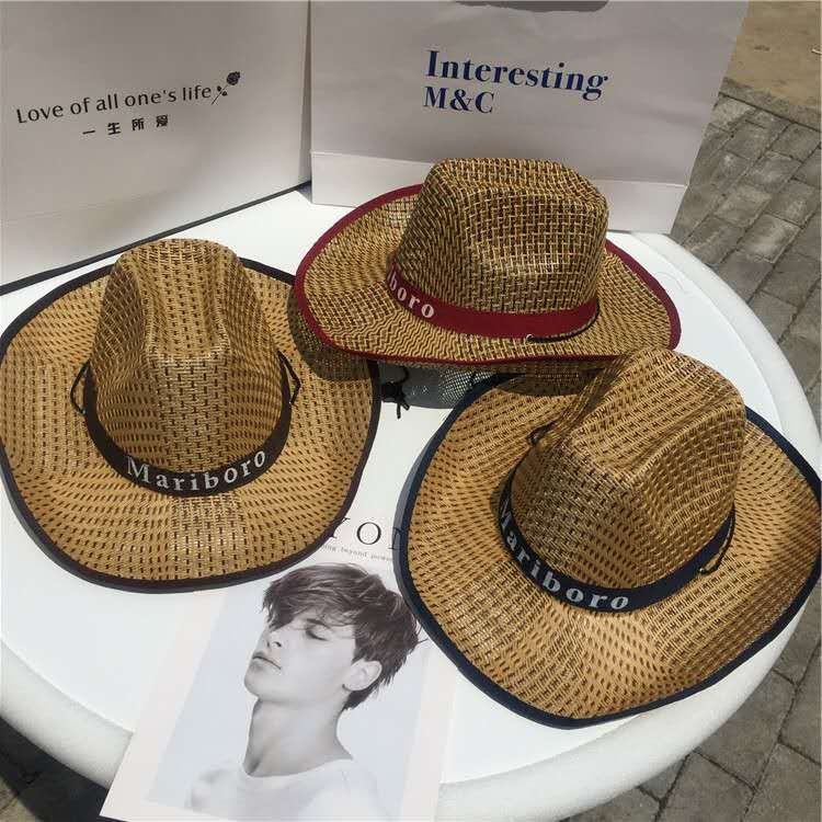 Wholesale Sun Hat Men's Cowboy Hat Summer Outdoor Big Brim Three Grass Sun Protection Sun Hat Farmer Farm Work Hat