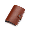 goods in stock wholesale Imitation leather aluminium alloy wallet Cross border Specifically for Theft prevention Metal wallet automatic Pop Card package