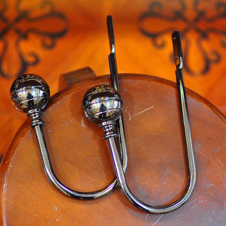 【永豪五金】现货批发铝合金大弯钩圆球窗帘挂钩窗帘墙钩