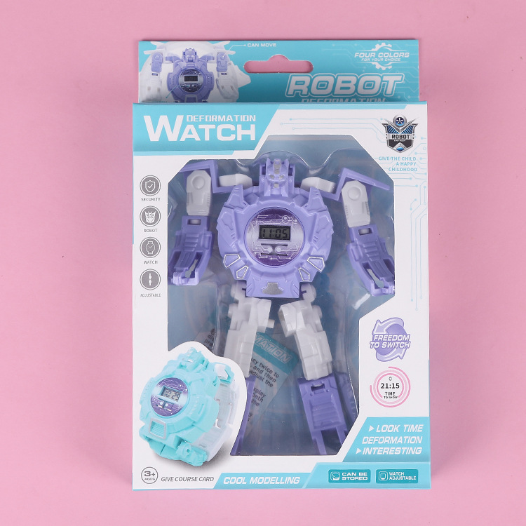 Creative Children's Day Transformation Figure Toy Boys and Girls Student Gift Robot Electronic Watch Supply