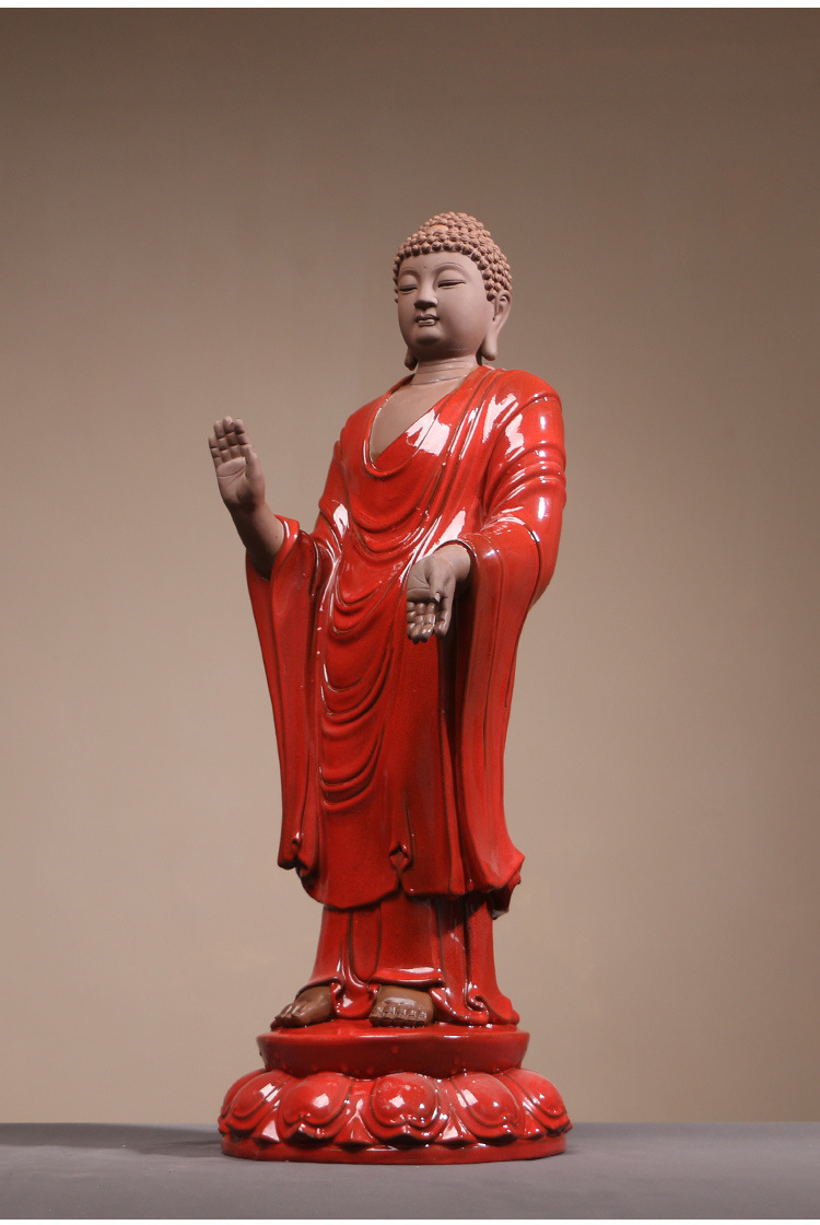 陶瓷大号站立佛像大日如来佛祖阿弥陀佛摆件寺庙家用供奉镇宅摆设