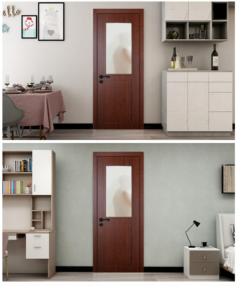 室内卫生间门实木烤漆厕所门复古家用免漆套装玻璃门