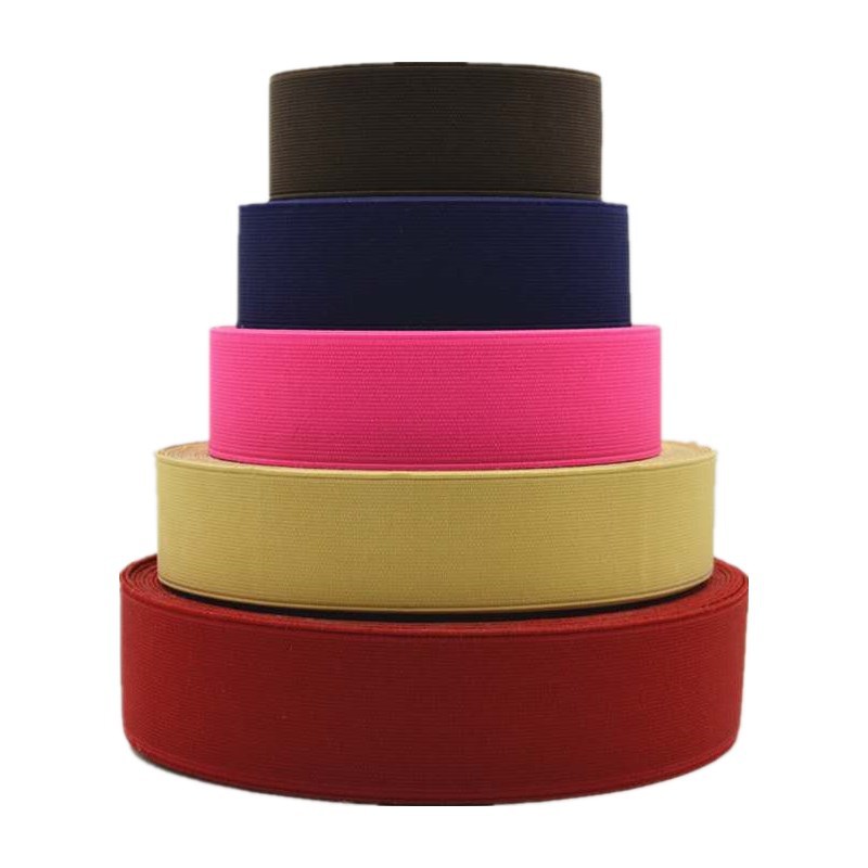 Factory Supply Width 2.0cm-5cm Thick 1.5mm Black High Elastic Fine Plain Lock Edge Elastic Band