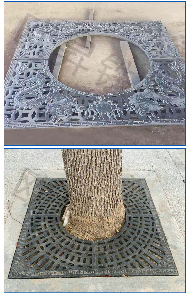 厂家定制铸铁护树板树池盖板树围圆形球墨雨水铸铁树篦子加工