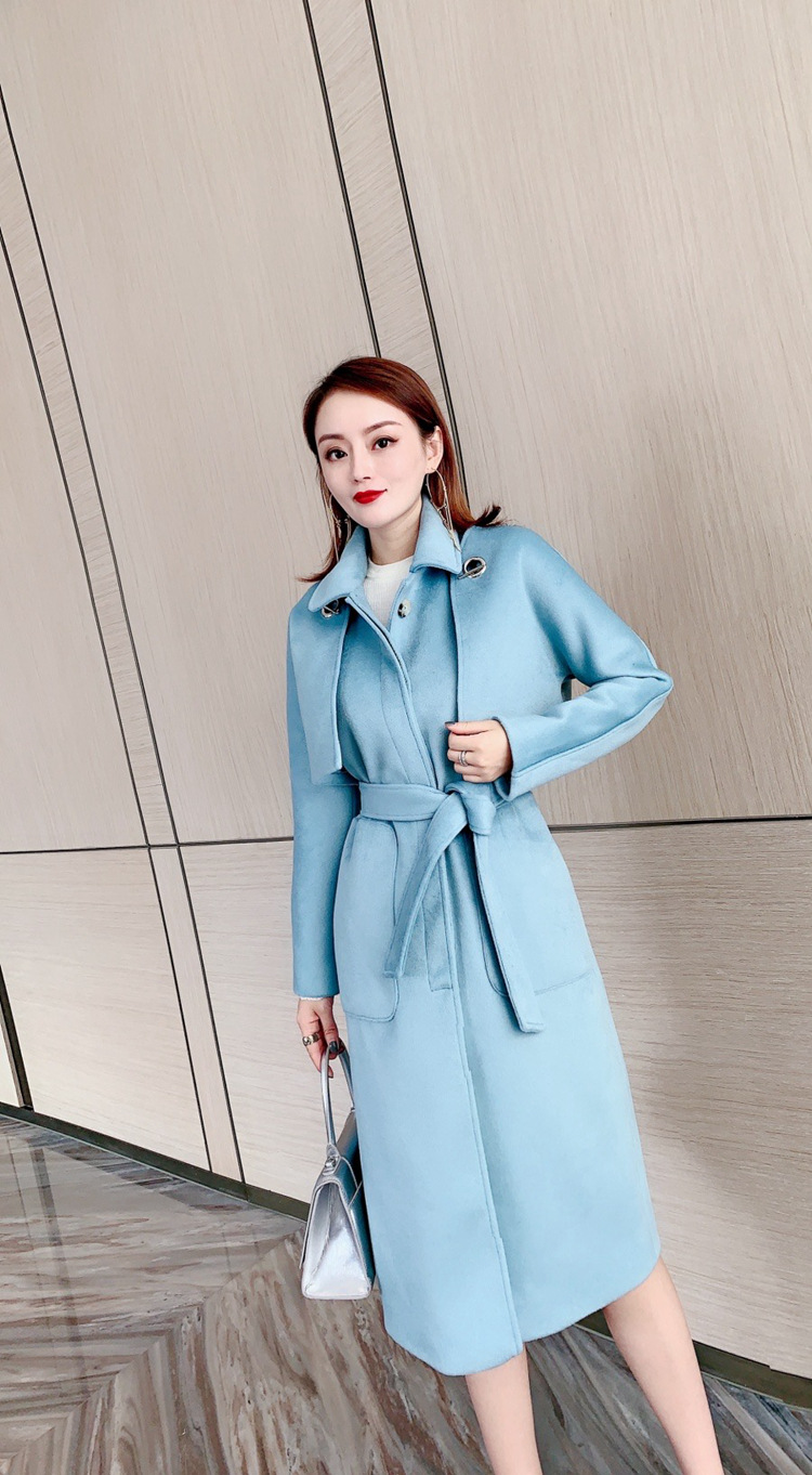 欧洲站精纺呢绒外套女中长款2020冬季百搭款可拆分呢子大衣潮欧货