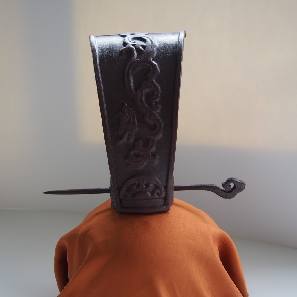 浮雕束发冠皮冠秦汉代束发冠魏晋南北朝皮冠古装剧束发冠演出皮冠