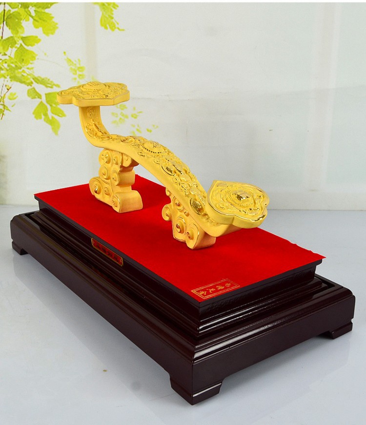 金如意摆件乔迁新居店铺开业结婚礼品祝寿礼物绒沙金客厅玄关摆件