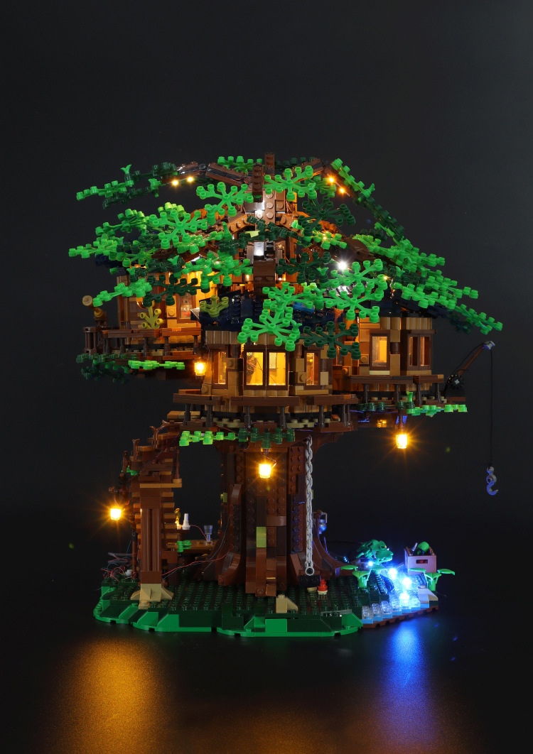 兼容乐高树屋21318丛林树屋灯光 usb版 遥控版