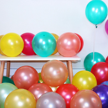 10寸加厚圆形珠光气球生日派对趴幼儿园组织活动装饰布置气球