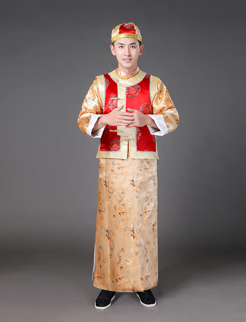 清朝阿哥服装满族古装批发男成人贝勒爷地主年会运动会舞台演出服