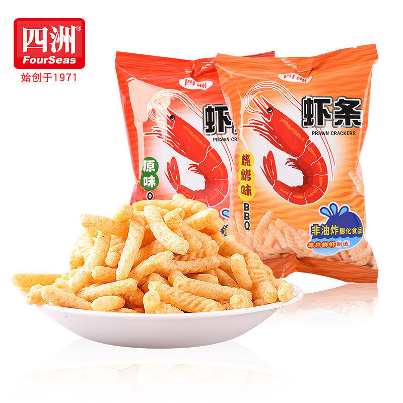 四洲原味虾条40g袋装大包装成人怀旧零食儿童休闲膨化小吃大礼包