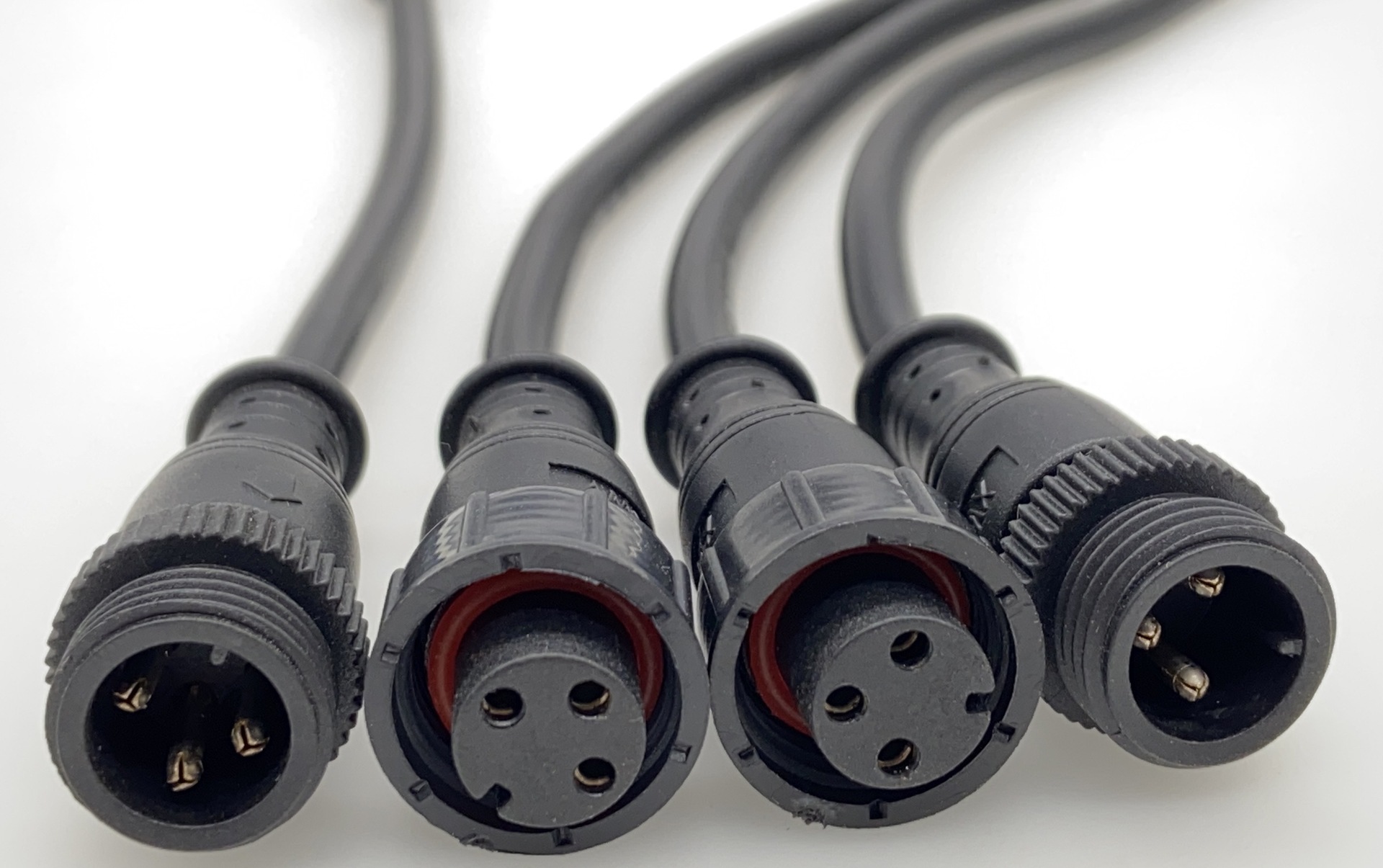 现货m15尼龙防水插头 耐寒 防爆 2芯 3芯 4芯5p电源 防水连接线