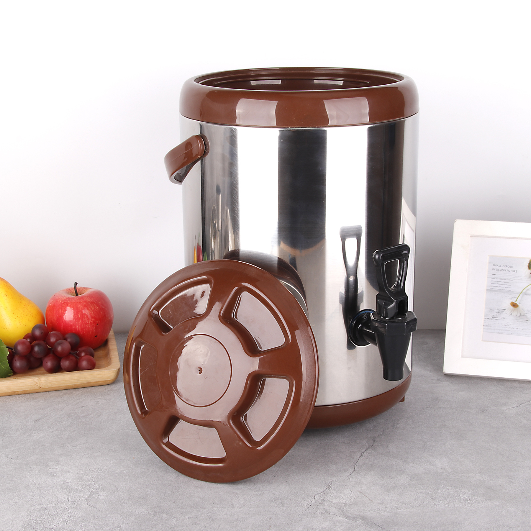 厂家批发商用不锈钢奶茶桶 保温家用双层奶茶保温桶豆浆桶早餐桶