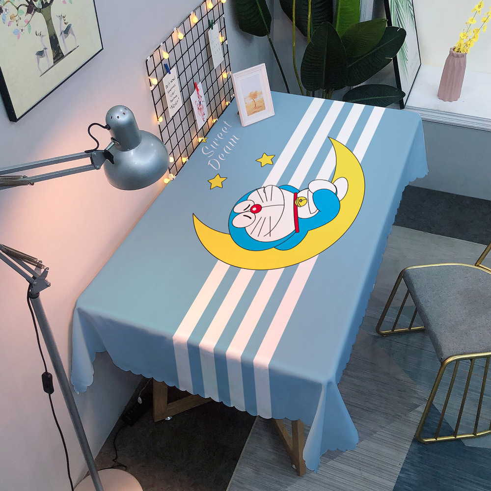 日漫卡通哆啦a梦桌布清新防水叮当猫书桌餐桌布数码印花一件代发