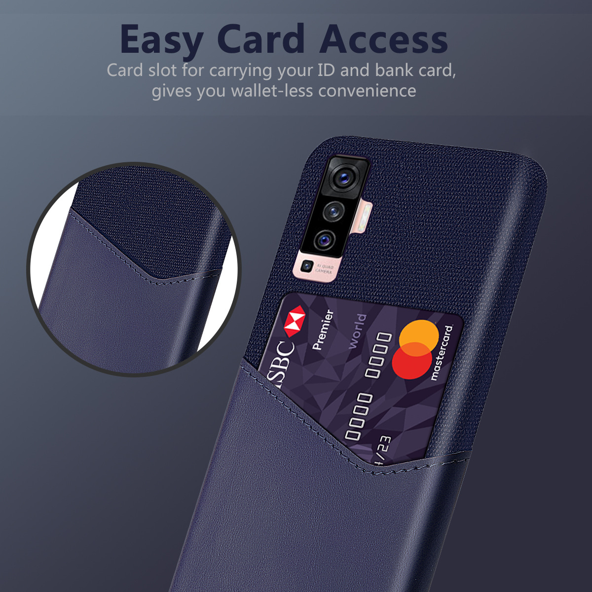 适用vivox50手机壳手机套贴皮壳vivox50布纹单插卡手机皮套保护套