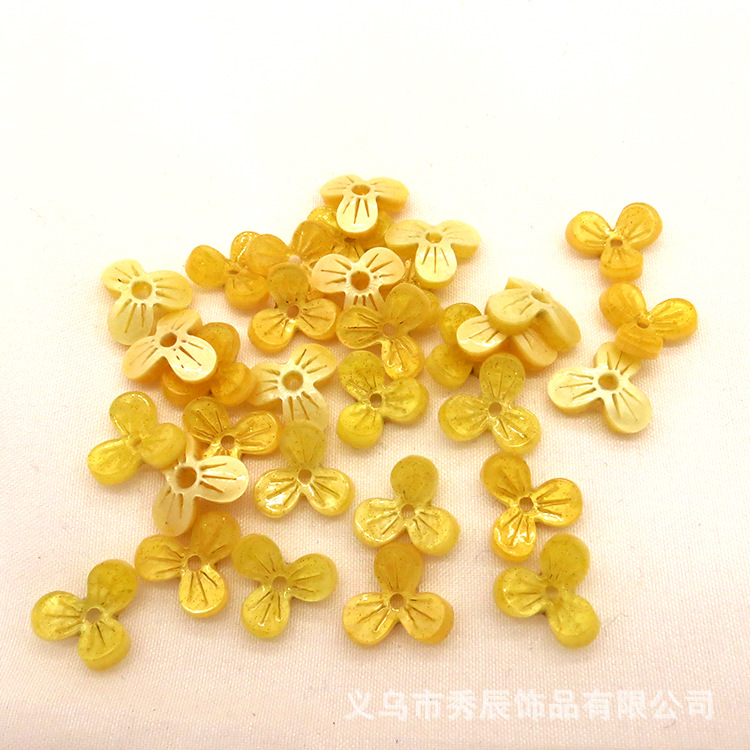 DIY Antiquity Hair Clasp Headdress Jewelry Accessories Materials Acetic Acid Imitation Shell Three Petals 12mm Three-Dimensional