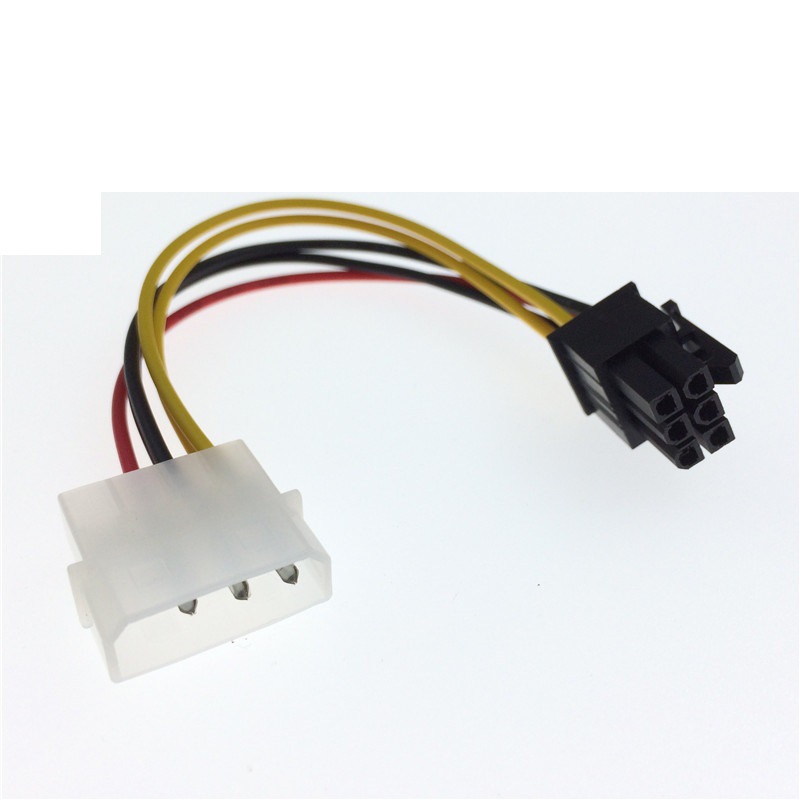 6pin显卡电源线d型3针ide转6针电脑主机显卡供电线大4p转6p转接线