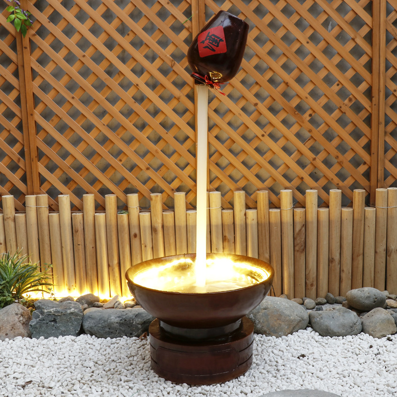 悬空天壶流水摆件家居装饰户外招财酒缸酒店流水景观造景布景摆件