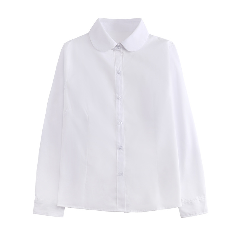 Summer Thin Men's and Women's Slim White Shirt Long Short Sleeve Work Uniforms Student School Uniform Business Attire Solid Color Shirt Large Size