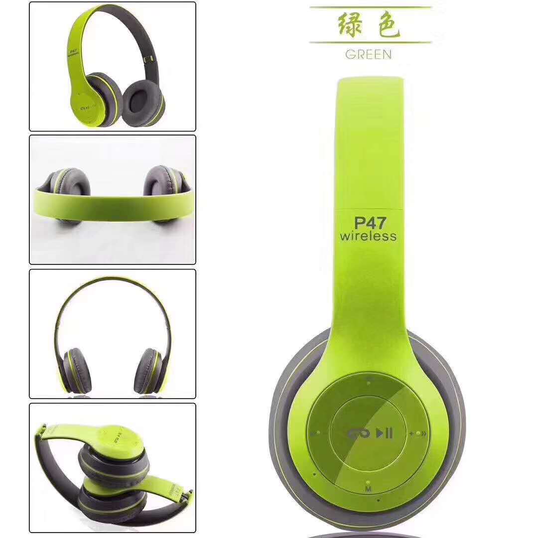 Popular P47 Bluetooth Headset Wireless Headset Headset Plug-in Card Radio Multi-Function Audio Earphone Factory Direct Sales