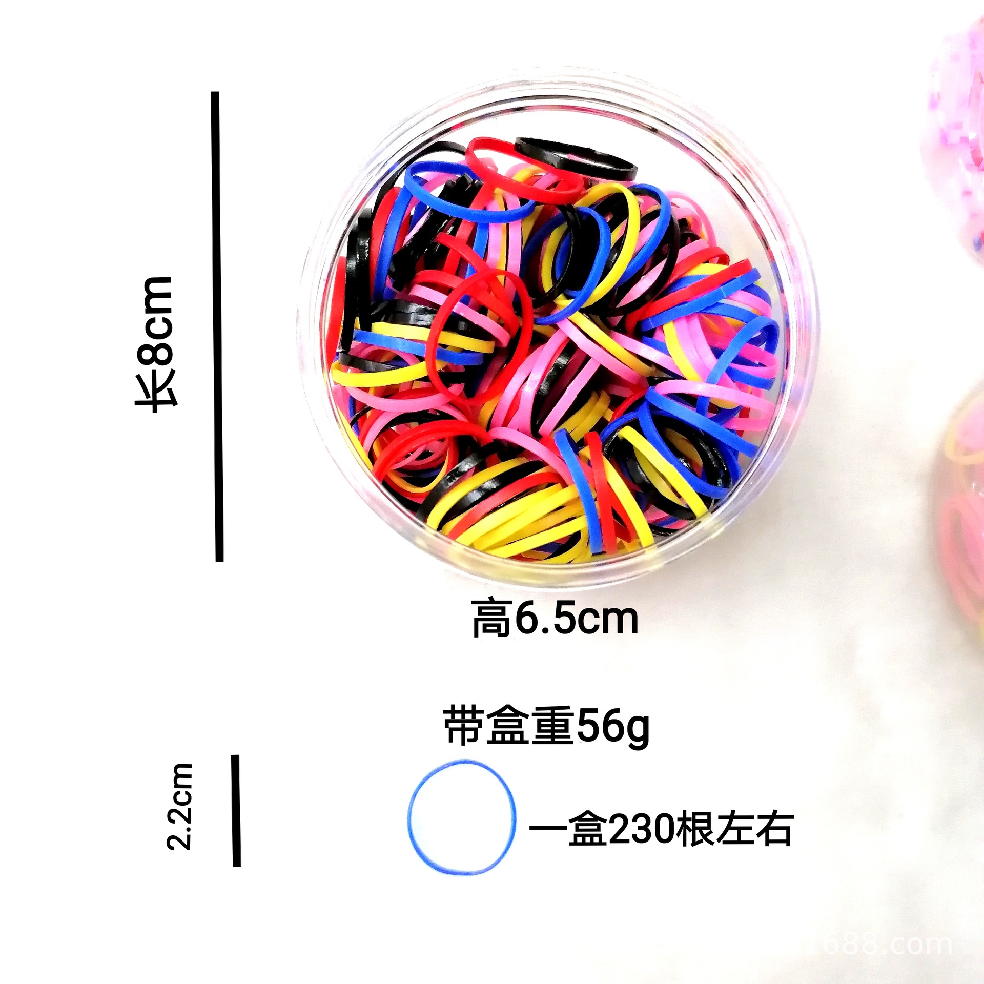 一次性橡皮筋罐装儿童皮圈彩色发圈加厚加粗黑大人用女扎头小胶圈