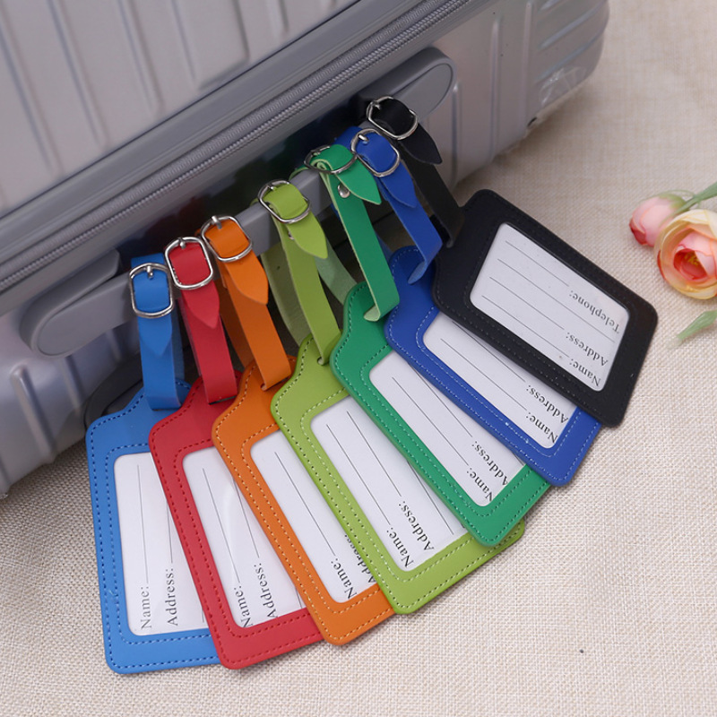 厂家直销pu行李箱托运牌 糖果色皮革飞机牌 航空促销礼品