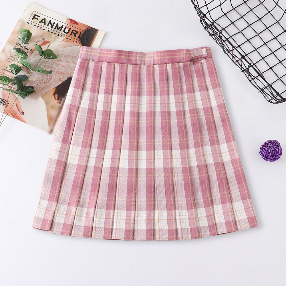 日系学院高腰格子【树莓红茶】格裙 jk制服裙 半身裙百褶裙百折裙