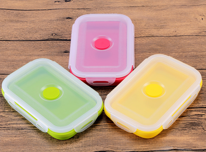 硅胶家居用品直销批发 差旅可折叠硅胶饭盒 户外便携硅胶伸缩餐盒