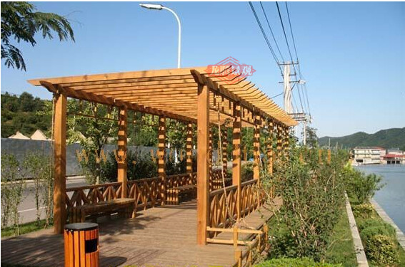 户外庭院碳化木 防腐木葡萄架长廊 廊架花架 爬藤架凉亭木屋 定做