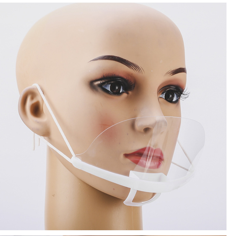 微笑透明口罩防雾厨房口罩食品饭店酒店餐厅餐饮防唾沫口罩