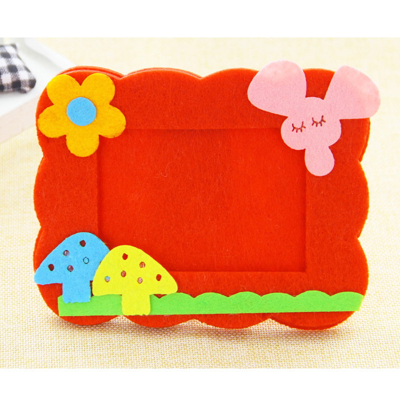 无纺布相框拼贴相框 儿童布艺不织布手工diy制作材料包免剪材料