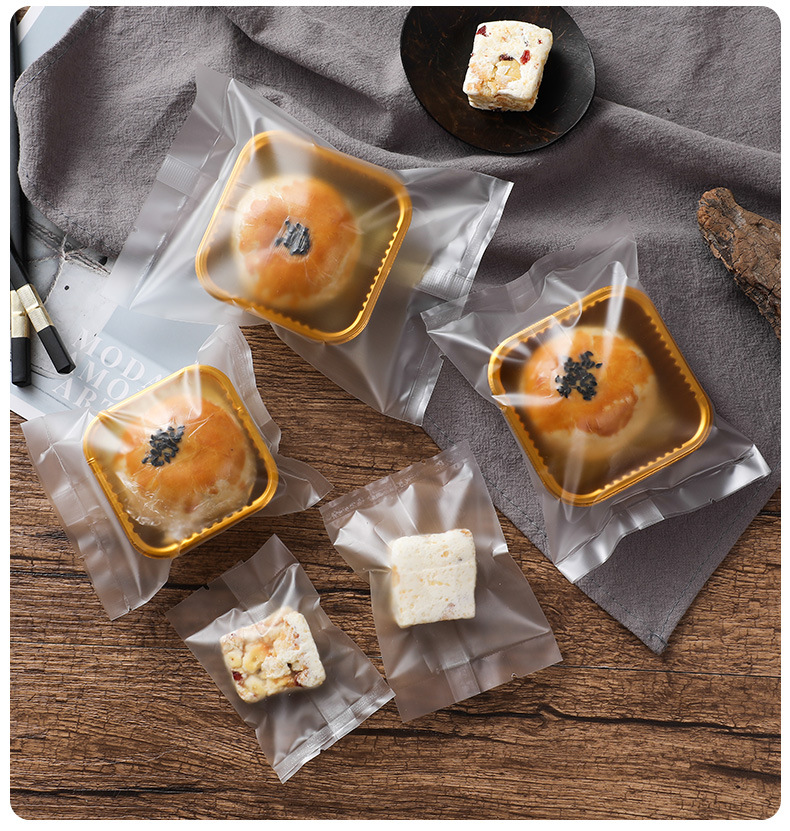 烘焙加厚磨砂月饼袋 曲奇饼干花果茶机封袋 雪花酥包装袋100只