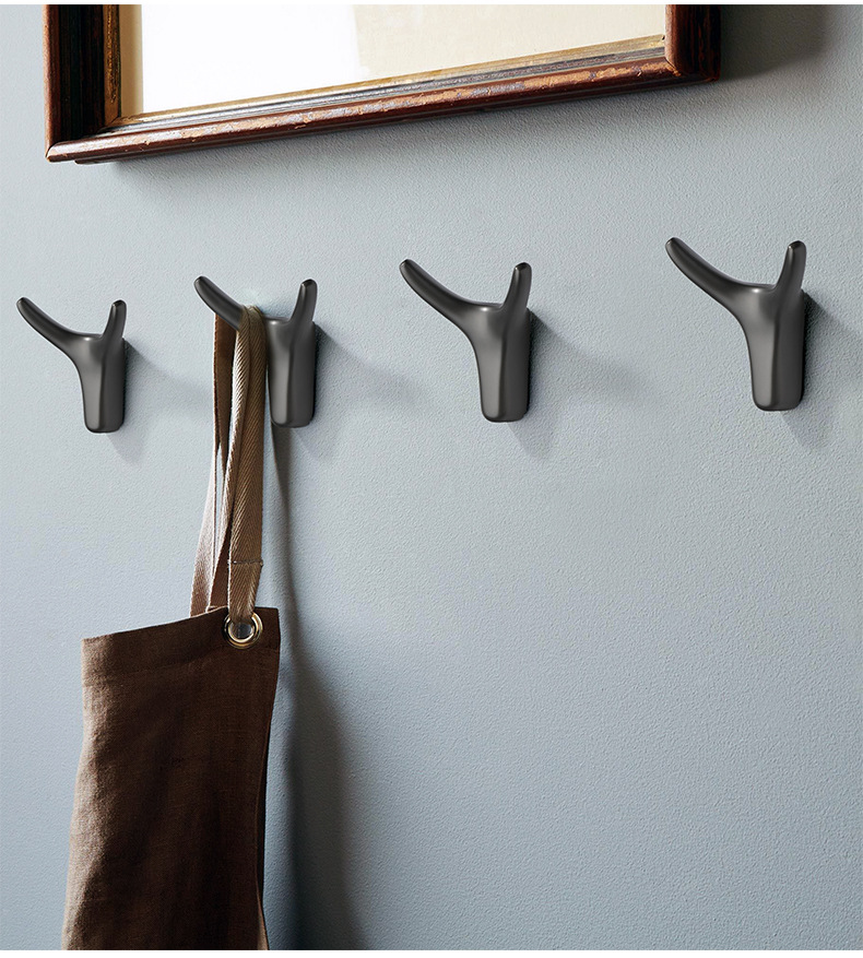 高端鞋柜衣柜挂钩北欧玄关墙壁挂衣服单个金属金黑色试衣间挂衣钩