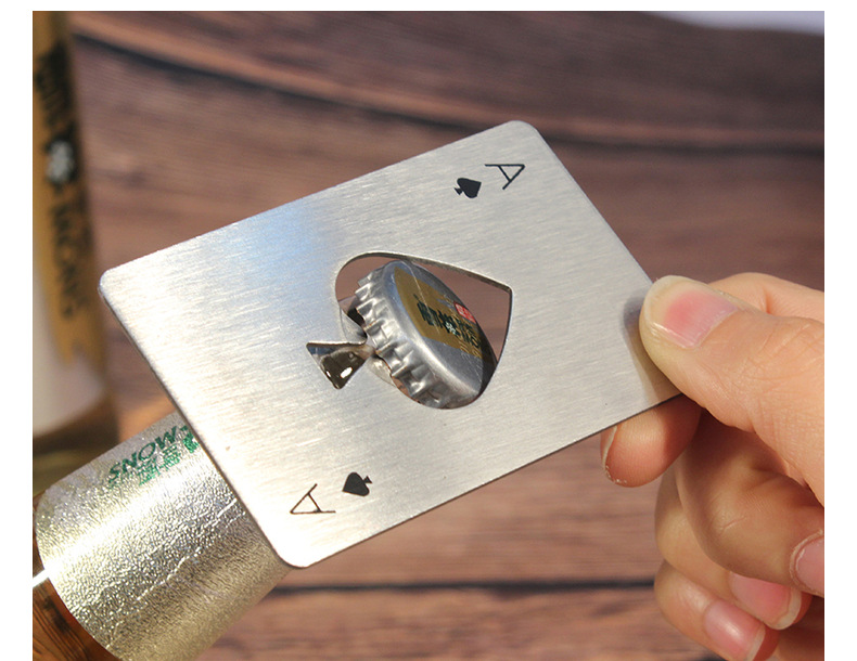 创意扑克牌形开瓶器黑桃a起瓶器啤酒起子卡式不锈钢家居工具