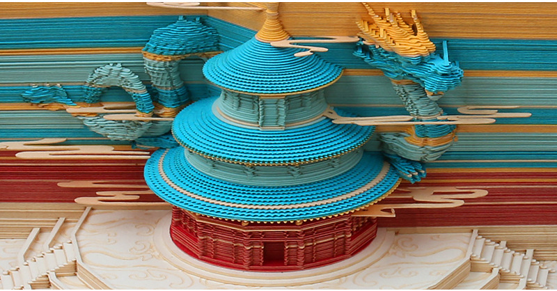 网红文创礼品3d纸雕便签本立体建筑模型天街角黄鹤楼生日