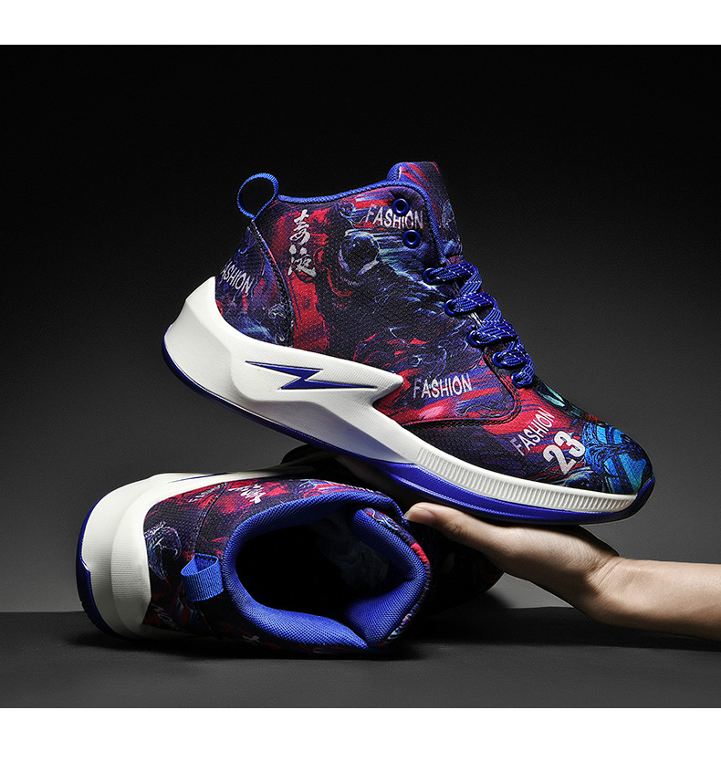 鸳鸯休闲鞋男2020新款秋季涂鸦运动跑步鞋帆布鞋子男潮鞋一件代发