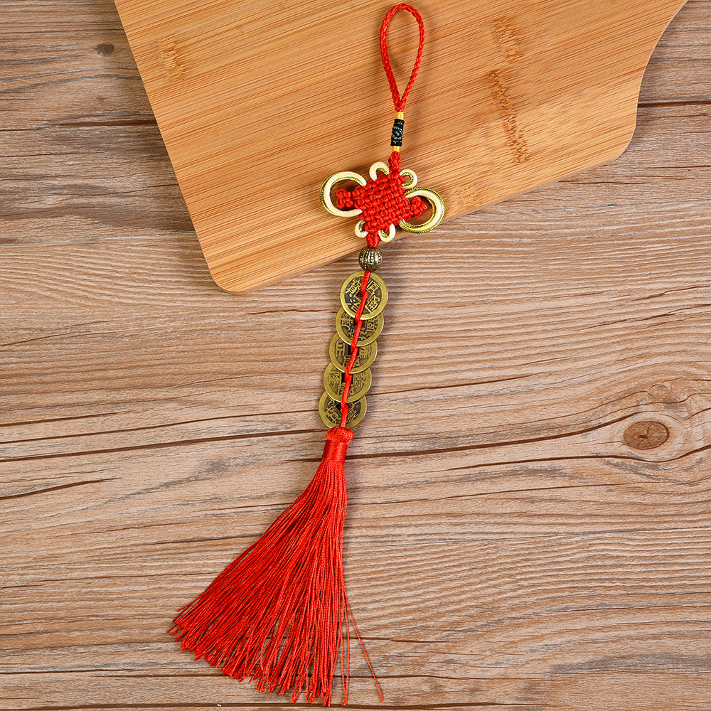 五帝铜钱车挂古钱币挂件手工铜钱挂饰工艺品车内饰用品厂家直供