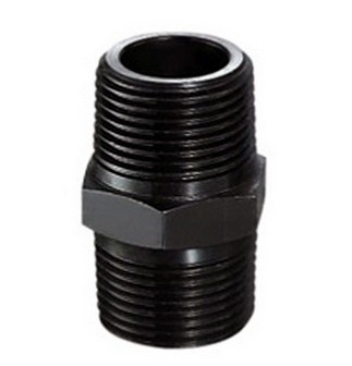 黑色六角外丝直接 碳钢外丝 螺纹钢管接头 对丝接头