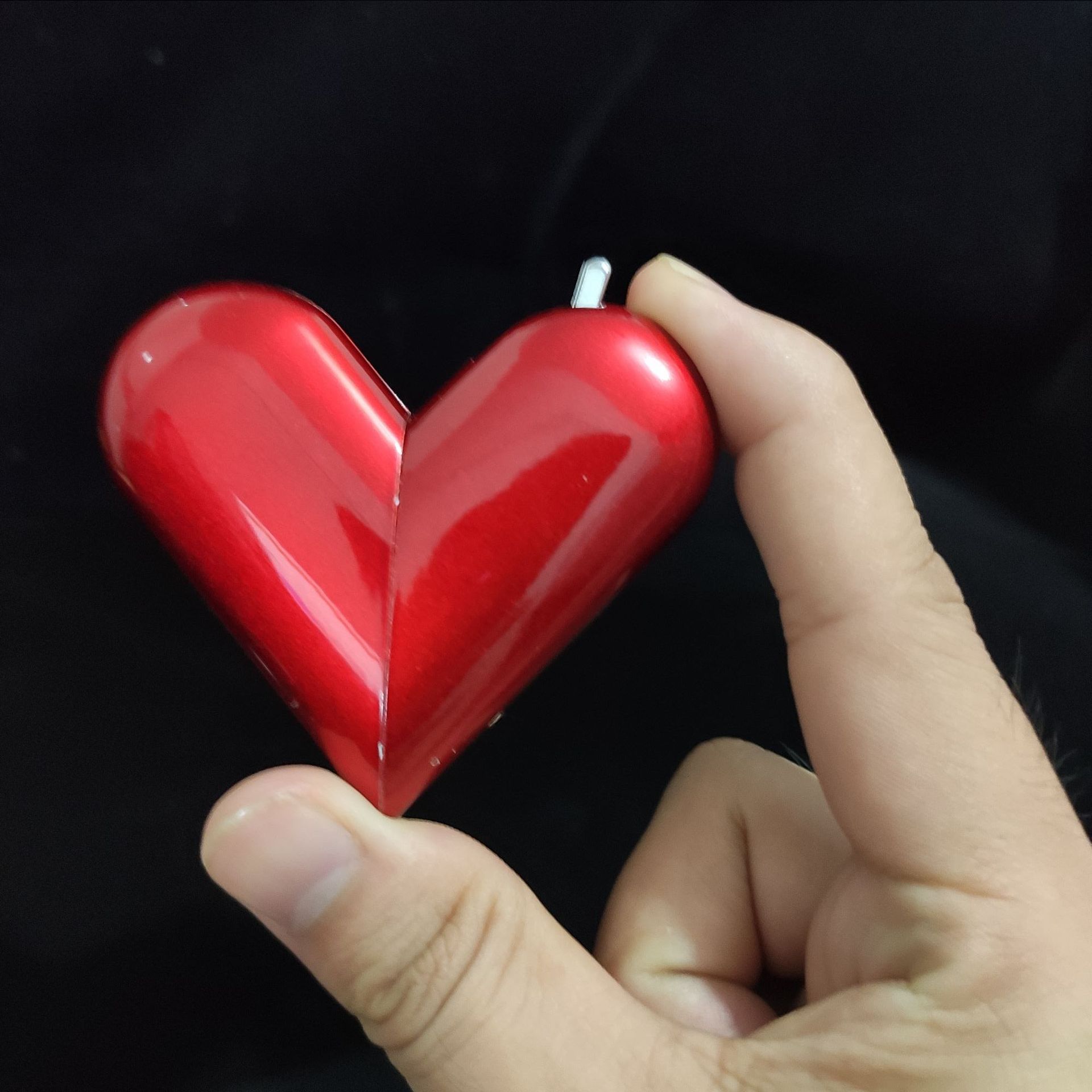 爱心打火机心型创意情侣充气打火机金属明火男女士可折叠个性送礼